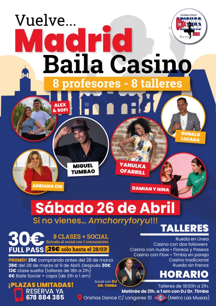 Dame2Salsa participating in the Vuelve Madrid Baila Casino event