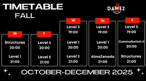 Schedule Dame2Salsa Cuban Salsa in Madrid - Fall 2025