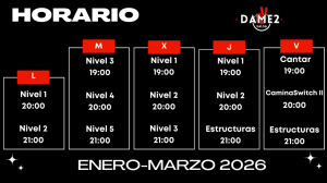 Horarios Dame2Salsa Salsa Cubana en Madrid - Enero 2026