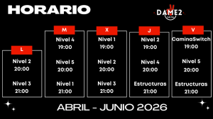 Horarios Dame2Salsa Salsa Cubana en Madrid - Abril 2026