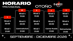Horarios Dame2Salsa Salsa Cubana en Madrid - Otoño 2026