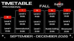 Schedule Dame2Salsa Cuban Salsa in Madrid - Fall 2026